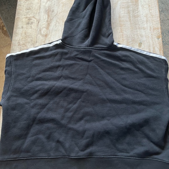 Adidas Originals Womens Cropped Hoodie {Blk/Wht} L - Picture 8 of 11